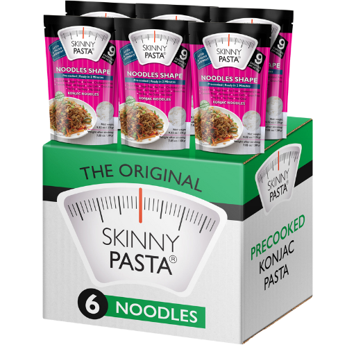 Skinny Pasta 9.52 oz - The Only Odor Free 100% Konjac Noodle -  Low Calorie Food - Noodles - 6 Pack
