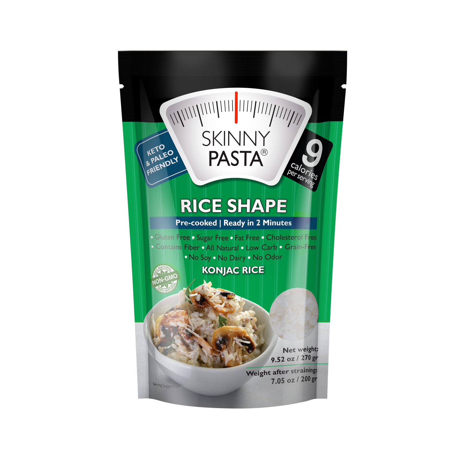 Skinny Pasta 9.52 oz - The Only Odor Free 100% Konjac Noodle - Low Calorie Food - Rice - 6 Pack