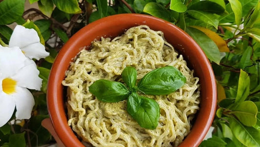 Skinny Pasta in Pesto Sauce