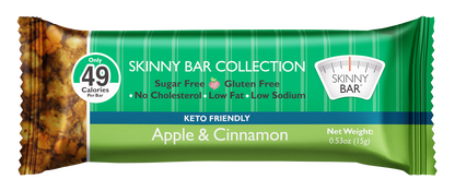 Skinny Bars Sugar Free, Vegan Friendly - Apples & Cinnamon Gluten Free Snacks 20 pcs