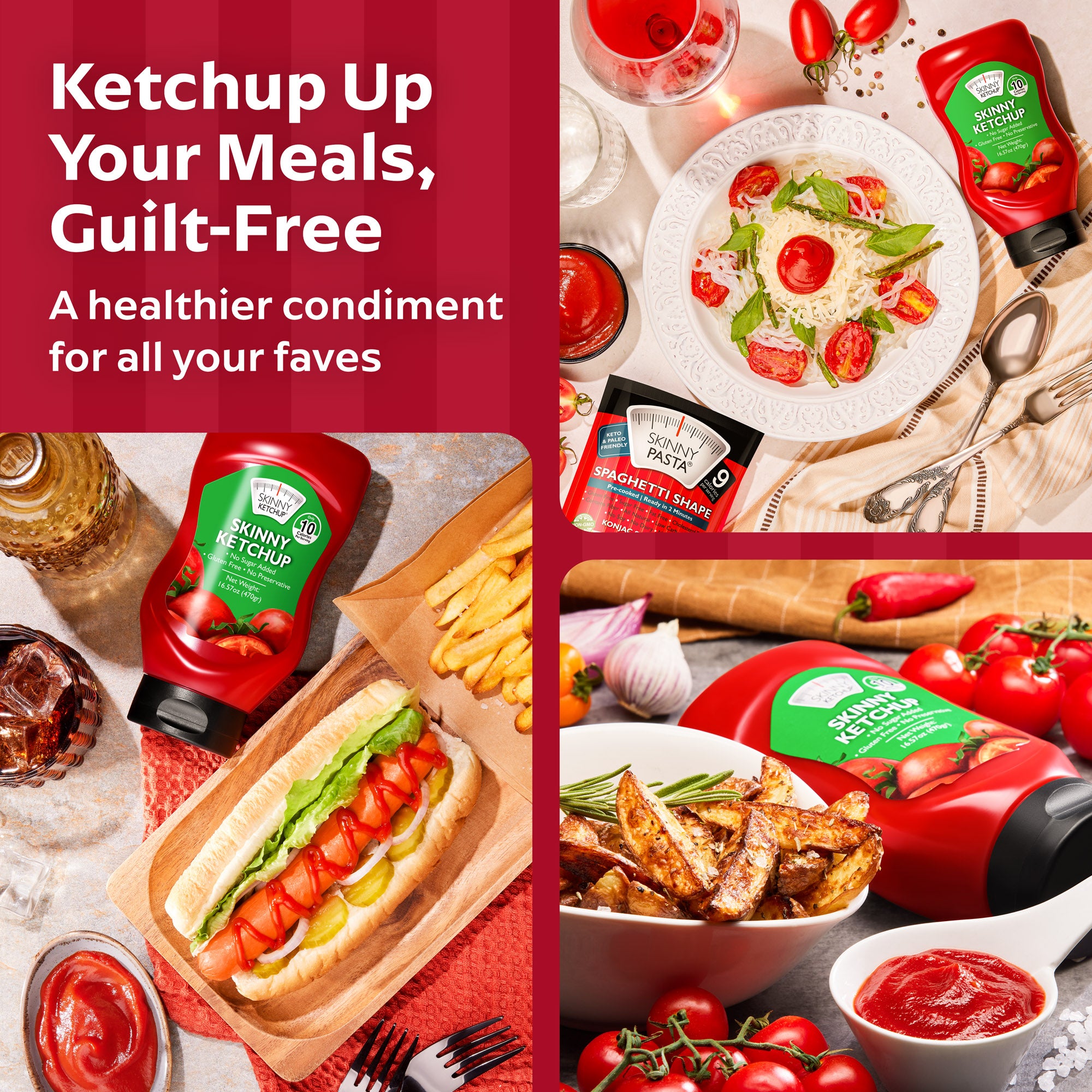 Skinny Ketchup 4 Pack - Sugar Free, Vegan Friendly