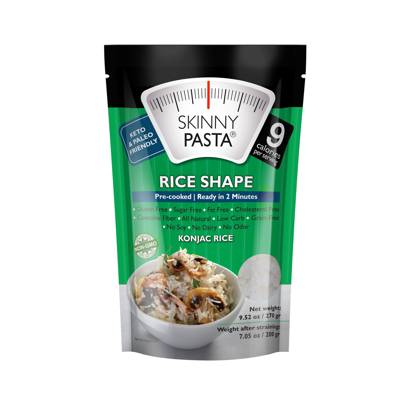 Skinny Pasta 9.52 oz - The Only Odor Free 100% Konjac Noodle - Low Calorie Food - Rice