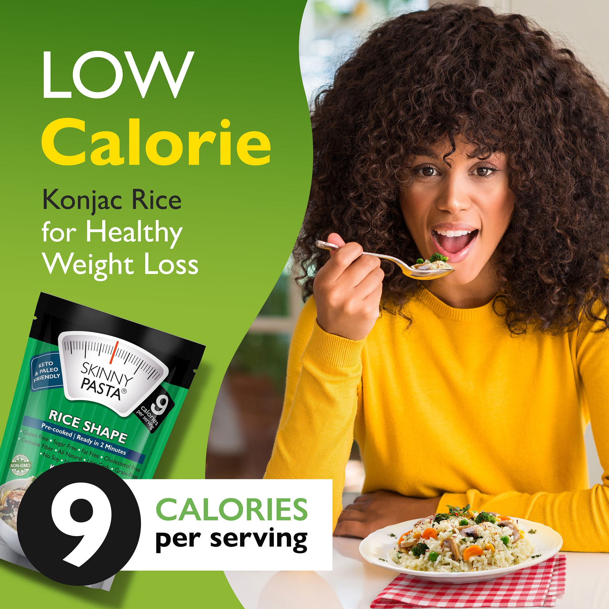 Skinny Pasta 9.52 oz - The Only Odor Free 100% Konjac Noodle - Low Calorie Food - Rice - 24 Pack