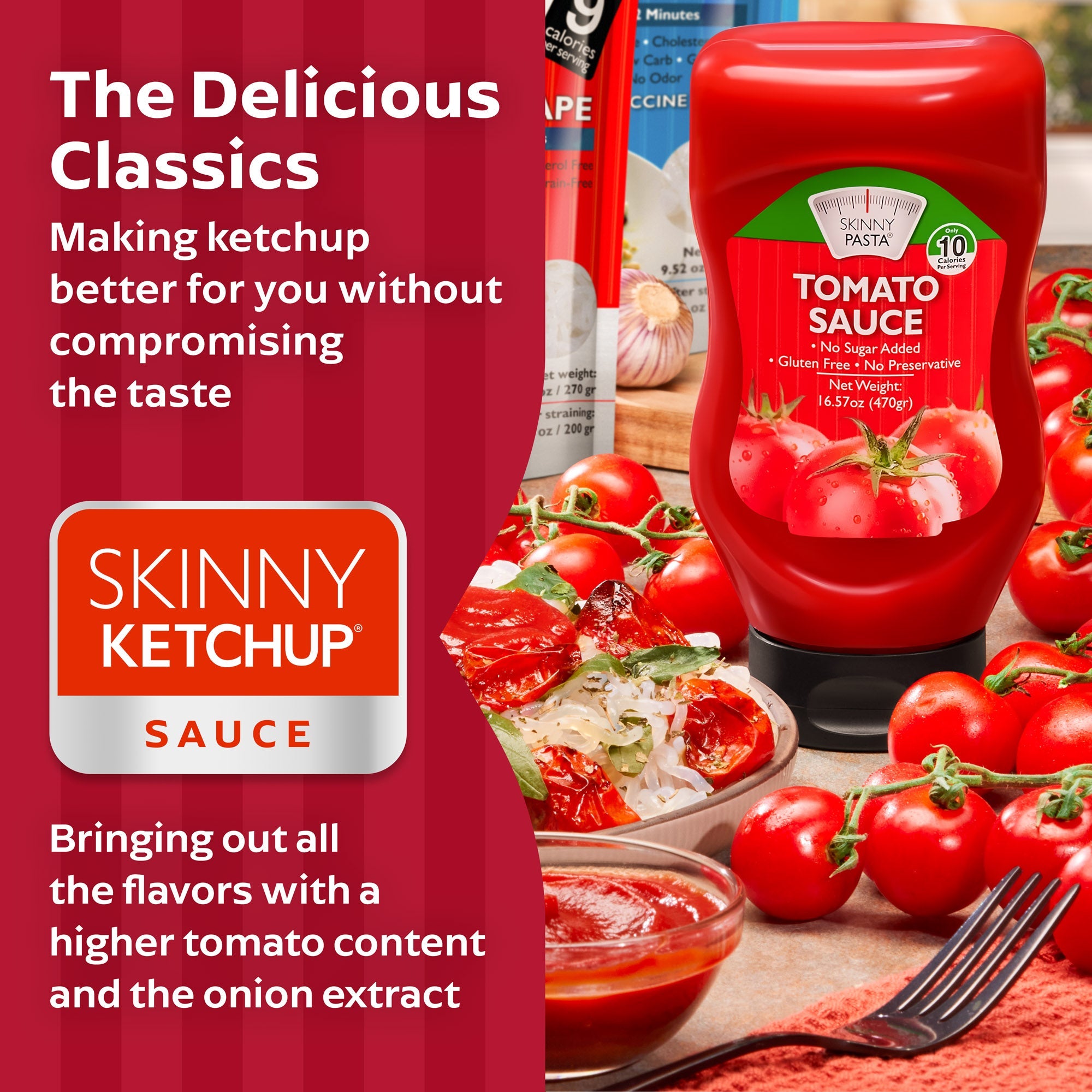 Skinny Tomato Sauce | Single Unit | Sugar Free, Vegan Friendly
