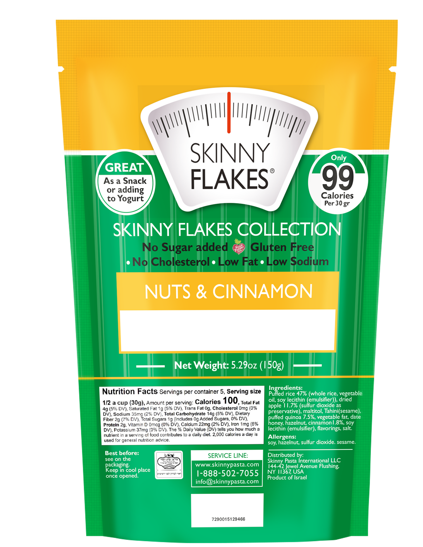 Skinny Flakes Sugar Free, Vegan Friendly - Nuts & Cinnamon Gluten Free